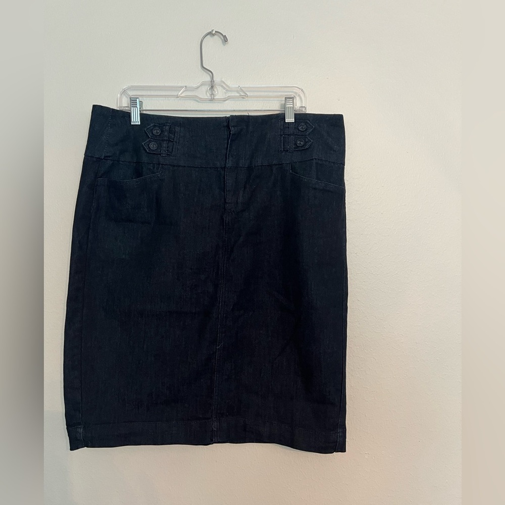 One 5 One DarkBlue Knee-Length Pencil Skirt for Work